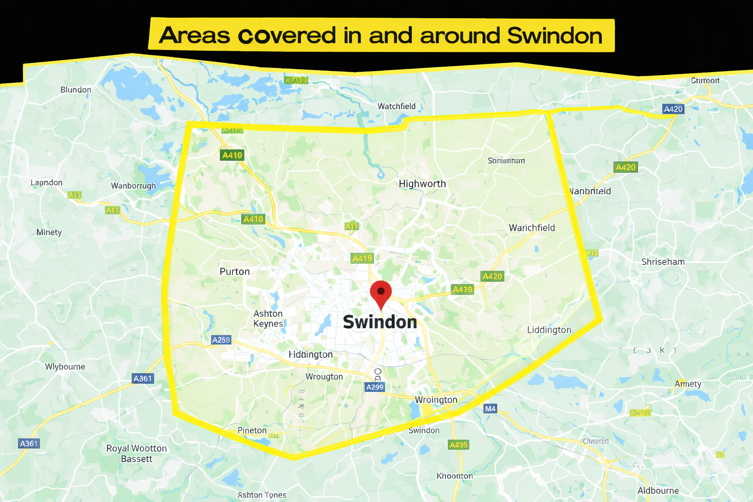 Service area map – Swindon, UK